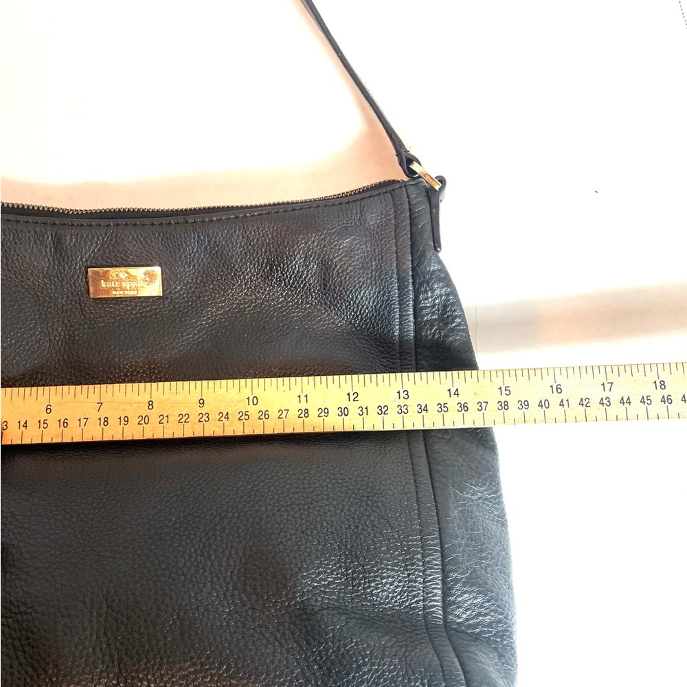 Kate Spade New York Black Pebbled 100% Cow Leather Hobo Shoulder Bag Old Money - Picture 9 of 15